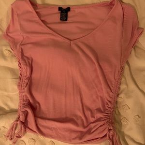 Size XS pink tank top with scrunched sides